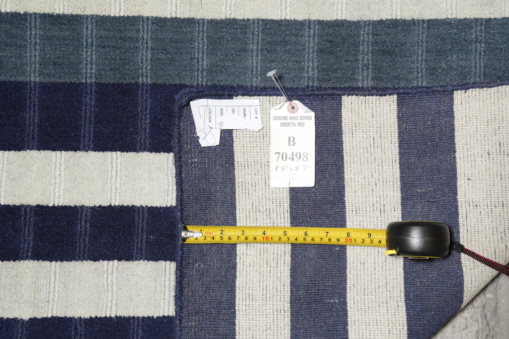 4.6 X 8.3 New Handmade Fine Wool Contemporary Rug #B-70498