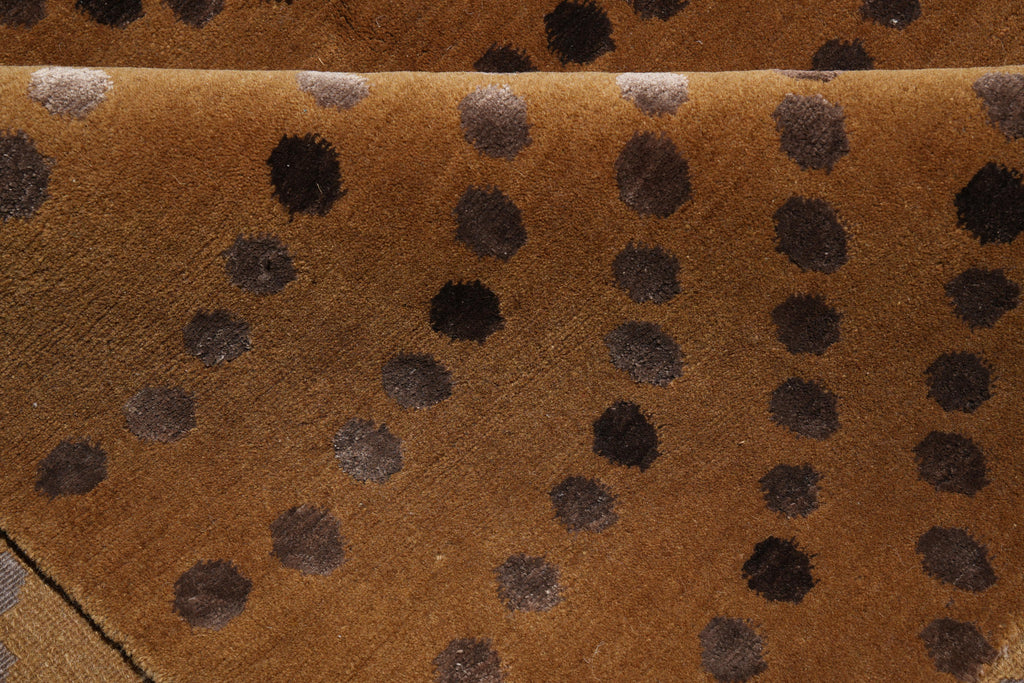 8 x 10 Contemporary Handmade Wool and Silk Rug #F-4090B