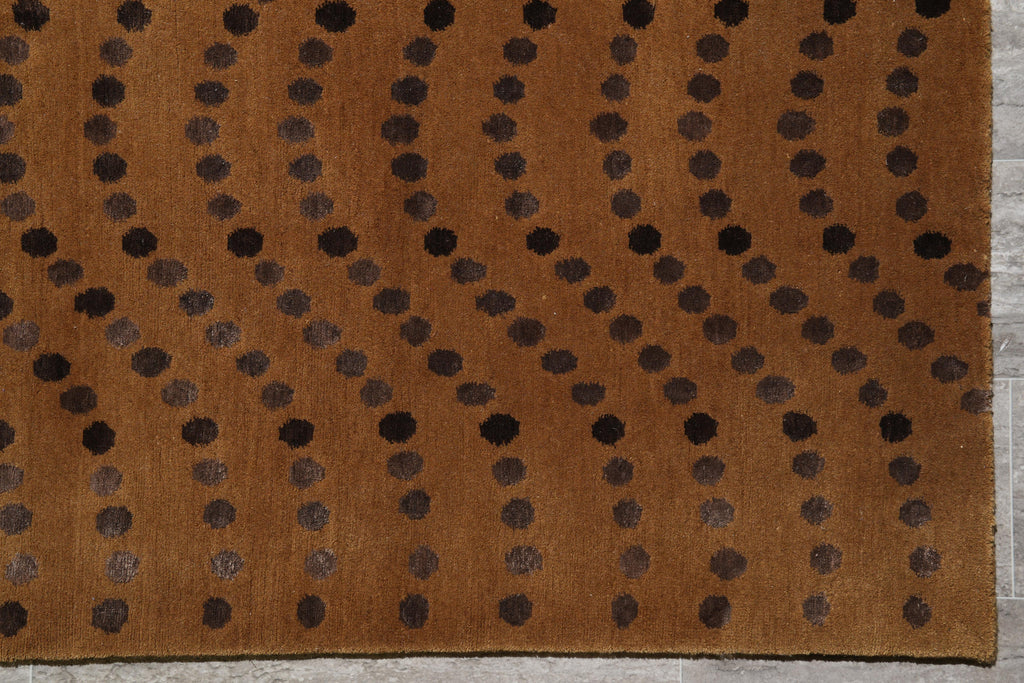 8 x 10 Contemporary Handmade Wool and Silk Rug #F-4090B