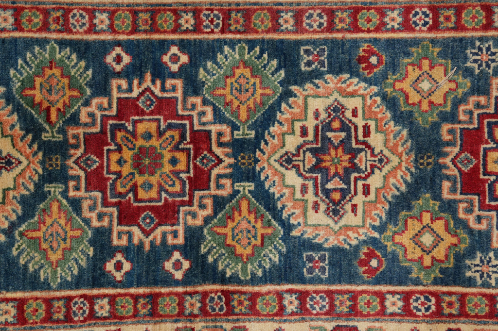 2.8 x 10' Feet Runner Handmade Afghanistan Lazak Wool Blue #F-3279