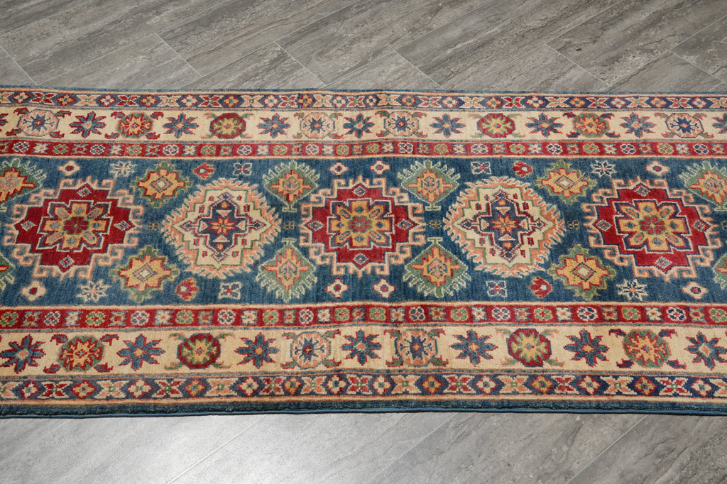 2.8 x 10' Feet Runner Handmade Afghanistan Lazak Wool Blue #F-3279