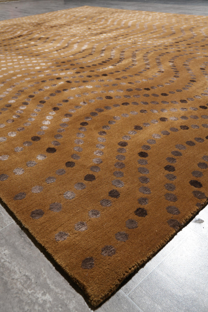 8 x 10 Contemporary Handmade Wool and Silk Rug #F-4090B