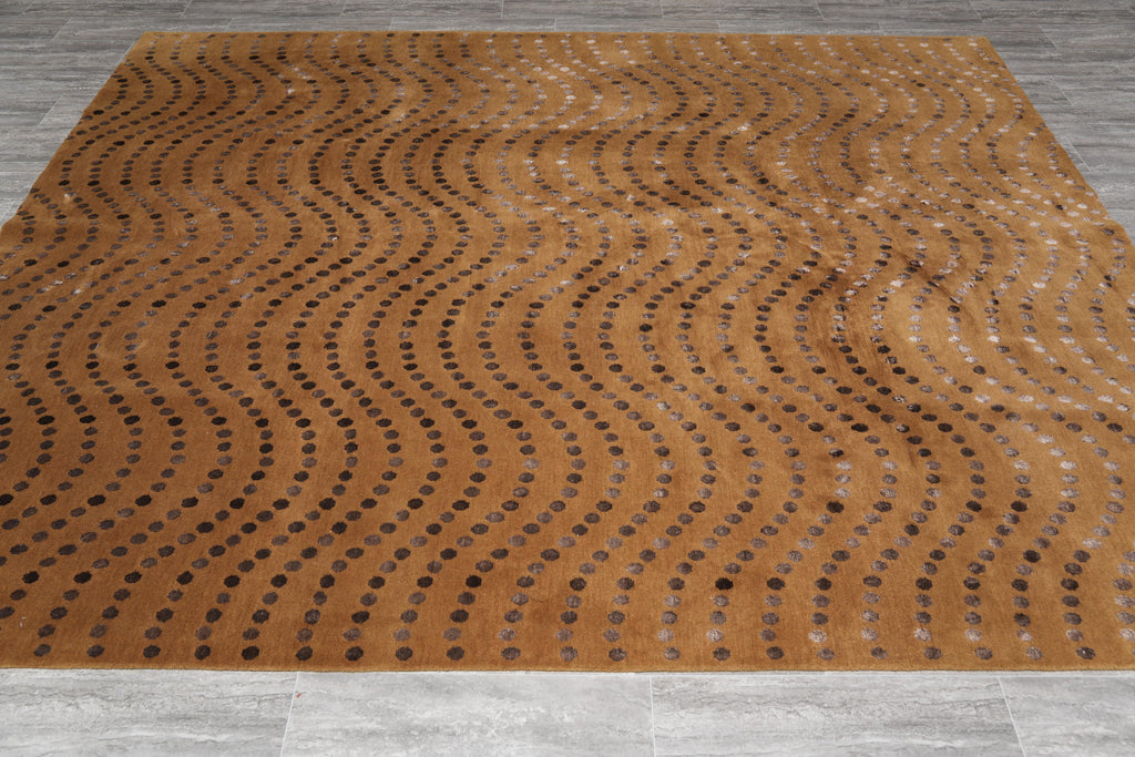 8 x 10 Contemporary Handmade Wool and Silk Rug #F-4090B