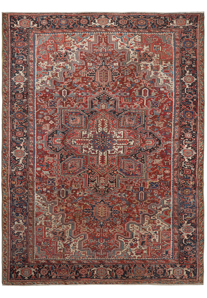 9.8 x 12.8 Semi-Antique Persian Heriz Rug 