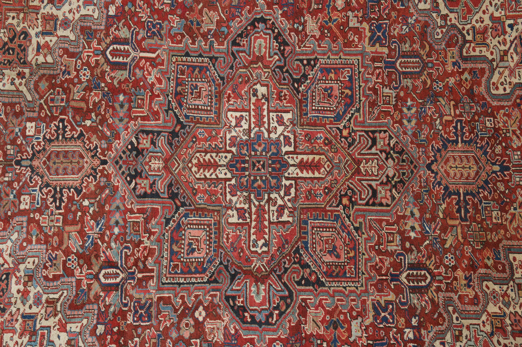 9.8 x 12.8 Semi-Antique Persian Heriz Rug Authentic Tribal Iran #PIX-26541