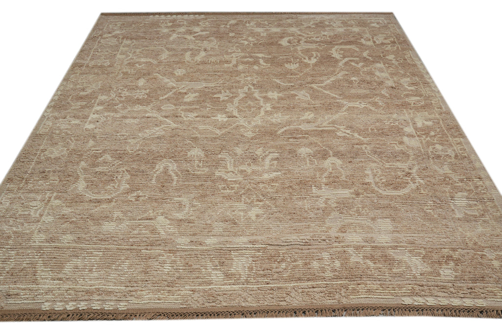 8.5 x 10 Handmade Contemporary Rug Natural Beige Color #F-3293