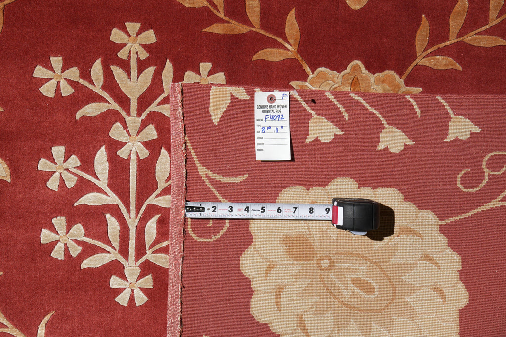 9 x 12 Wool and Silk Quality Modern Handmade Rug #F-4092