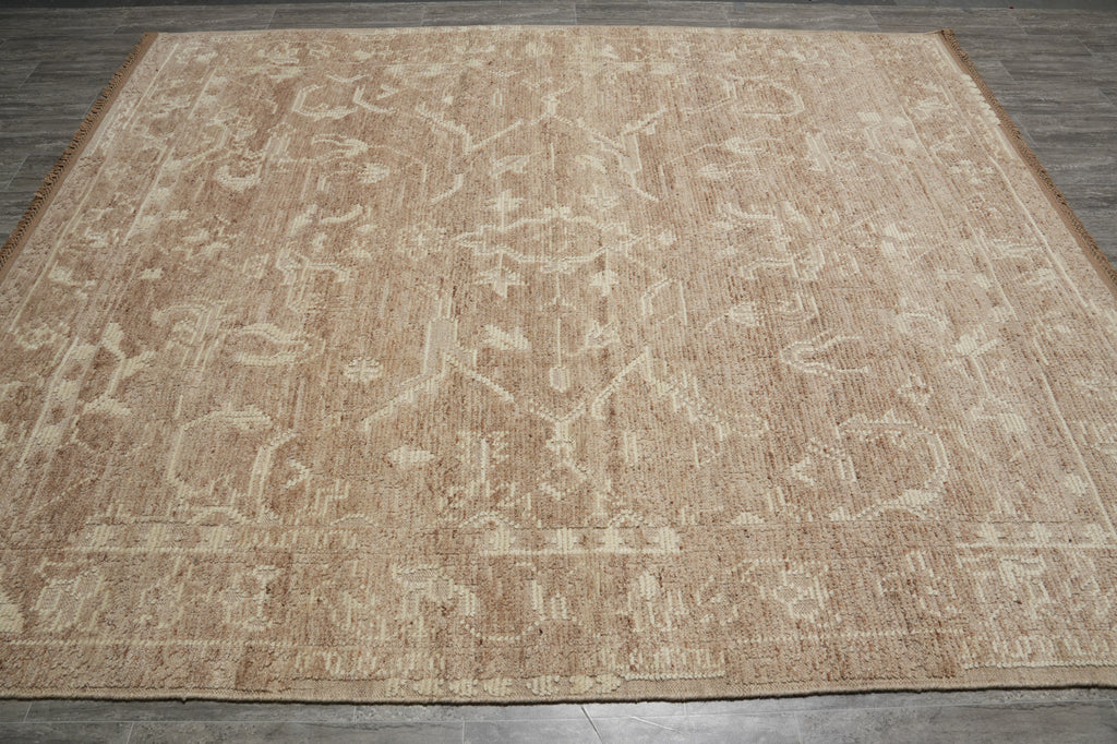 8.5 x 10 Handmade Contemporary Rug Natural Beige Color #F-3293