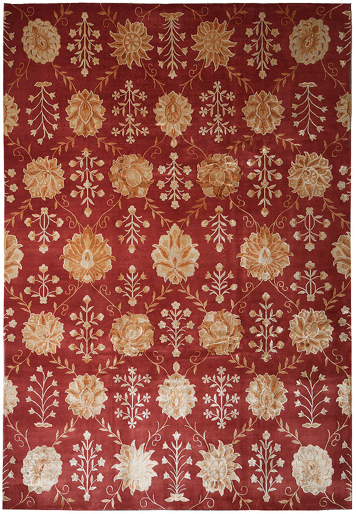 9 x 12 Wool and Silk Quality Modern Handmade Rug #F-4092
