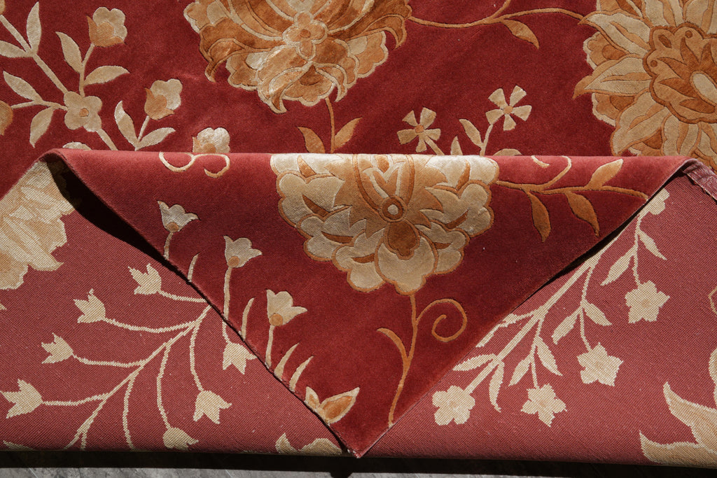 9 x 12 Wool and Silk Quality Modern Handmade Rug #F-4092