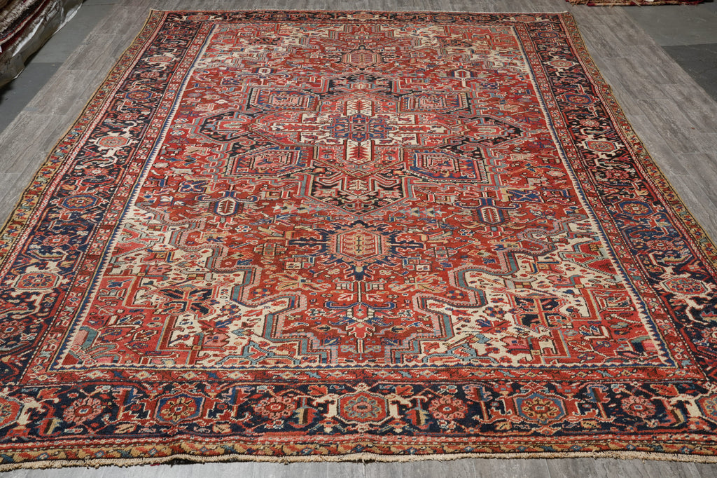 9.8 x 12.8 Semi-Antique Persian Heriz Rug Authentic Tribal Iran #PIX-26541