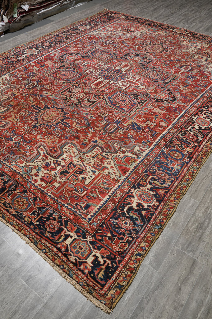 9.8 x 12.8 Semi-Antique Persian Heriz Rug Authentic Tribal Iran #PIX-26541