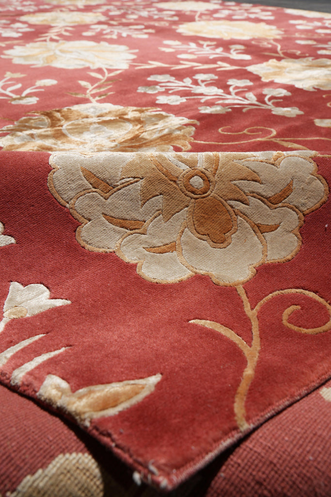 9 x 12 Wool and Silk Quality Modern Handmade Rug #F-4092