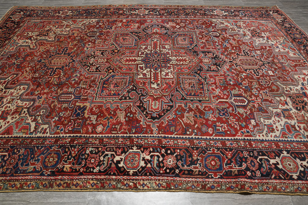 9.8 x 12.8 Semi-Antique Persian Heriz Rug Authentic Tribal Iran #PIX-26541