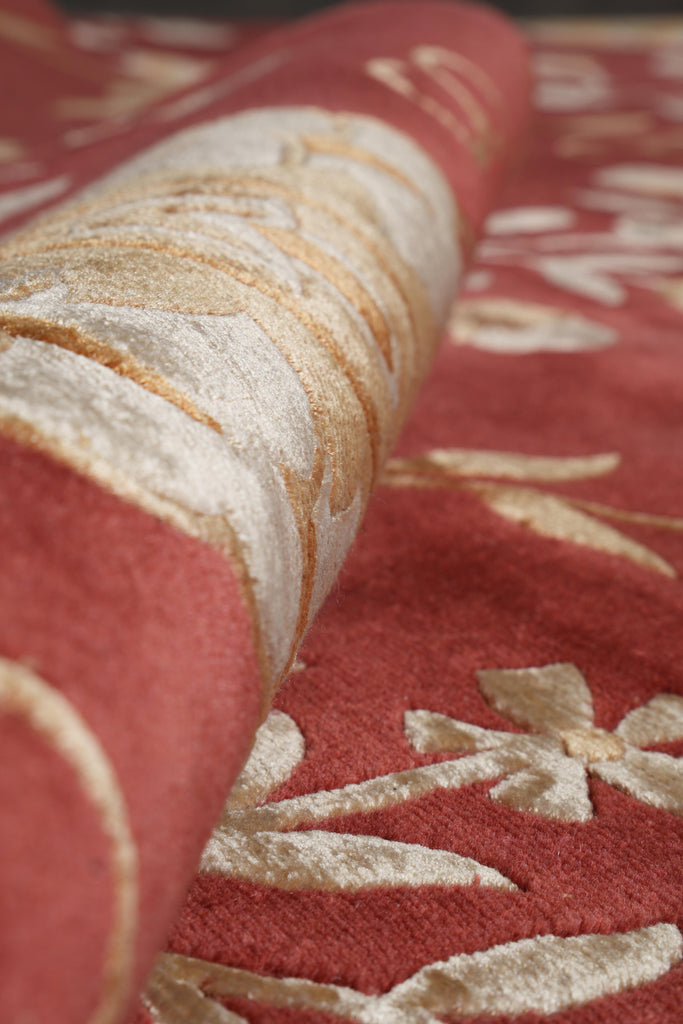 9 x 12 Wool and Silk Quality Modern Handmade Rug #F-4092