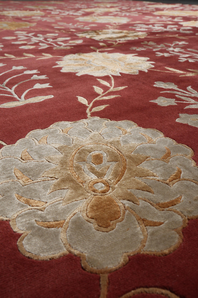 9 x 12 Wool and Silk Quality Modern Handmade Rug #F-4092