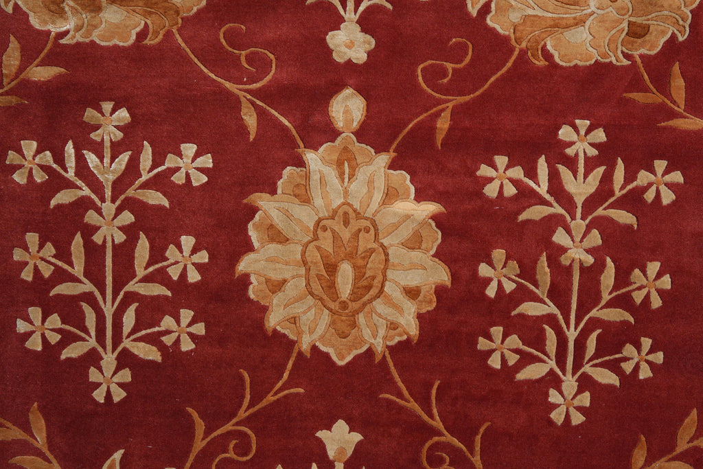 9 x 12 Wool and Silk Quality Modern Handmade Rug #F-4092