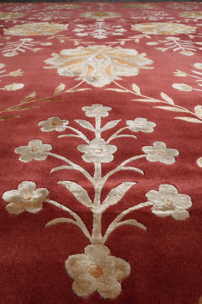 9 x 12 Wool and Silk Quality Modern Handmade Rug #F-4092