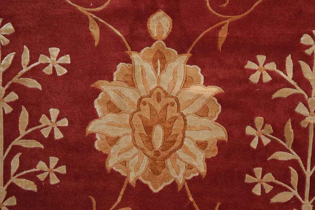 9 x 12 Wool and Silk Quality Modern Handmade Rug #F-4092