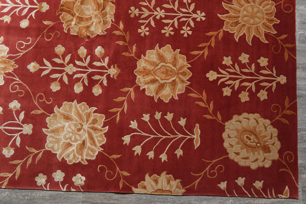 9 x 12 Wool and Silk Quality Modern Handmade Rug #F-4092