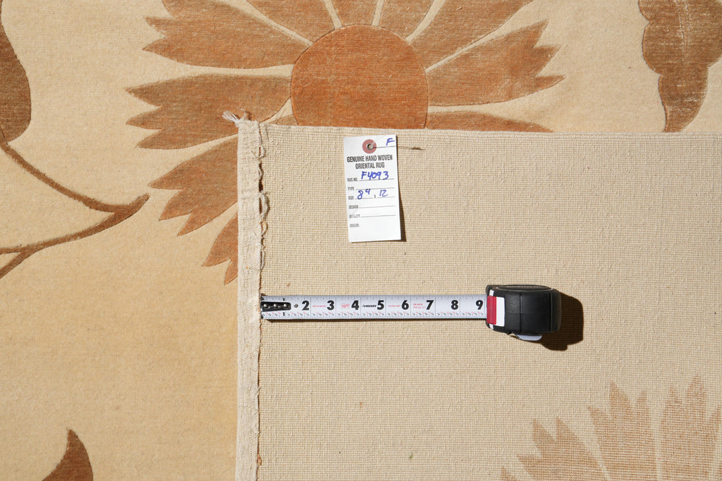 8.9 x 12 Wool and Silk Fine Quality Handmade Contemporary Rug #F-4093