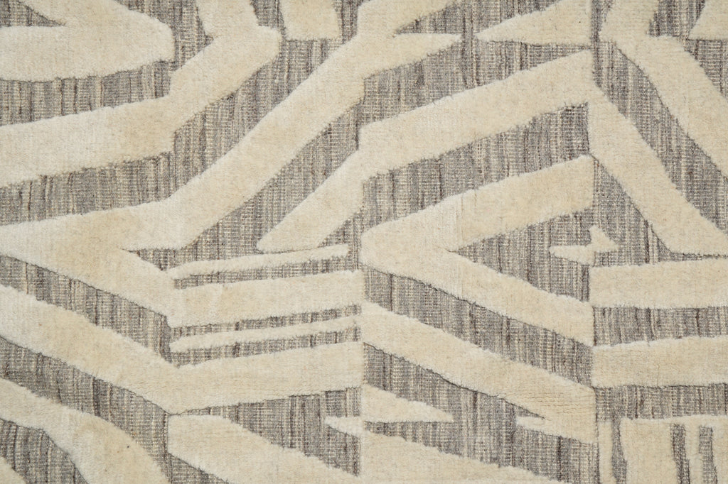 8.8 x 11.4 Handmade Modern Wool Rugvory Taupe #F-3295
