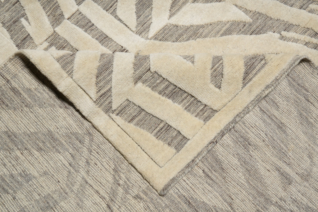 8.8 x 11.4 Handmade Modern Wool Rugvory Taupe #F-3295