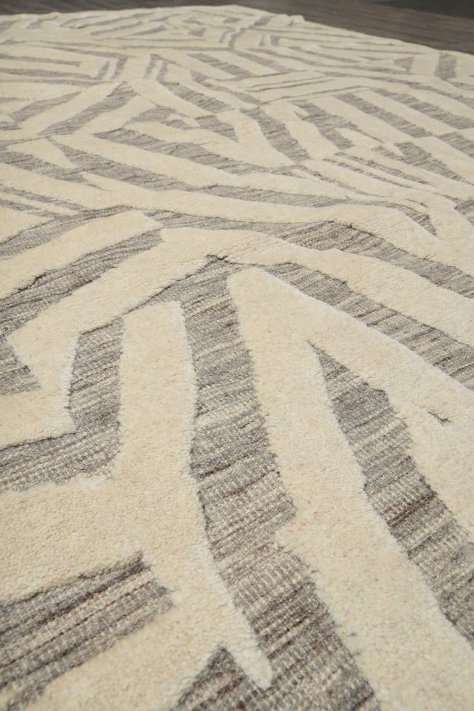 8.8 x 11.4 Handmade Modern Wool Rugvory Taupe #F-3295