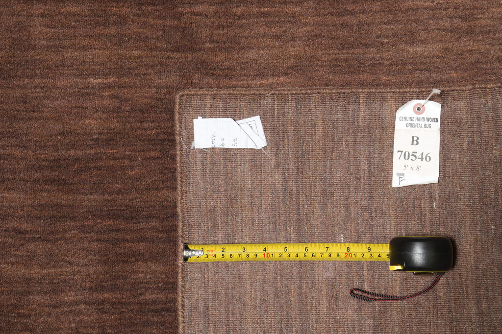 5 X 8 Contemporary Rug India Solid Brown #B-70546