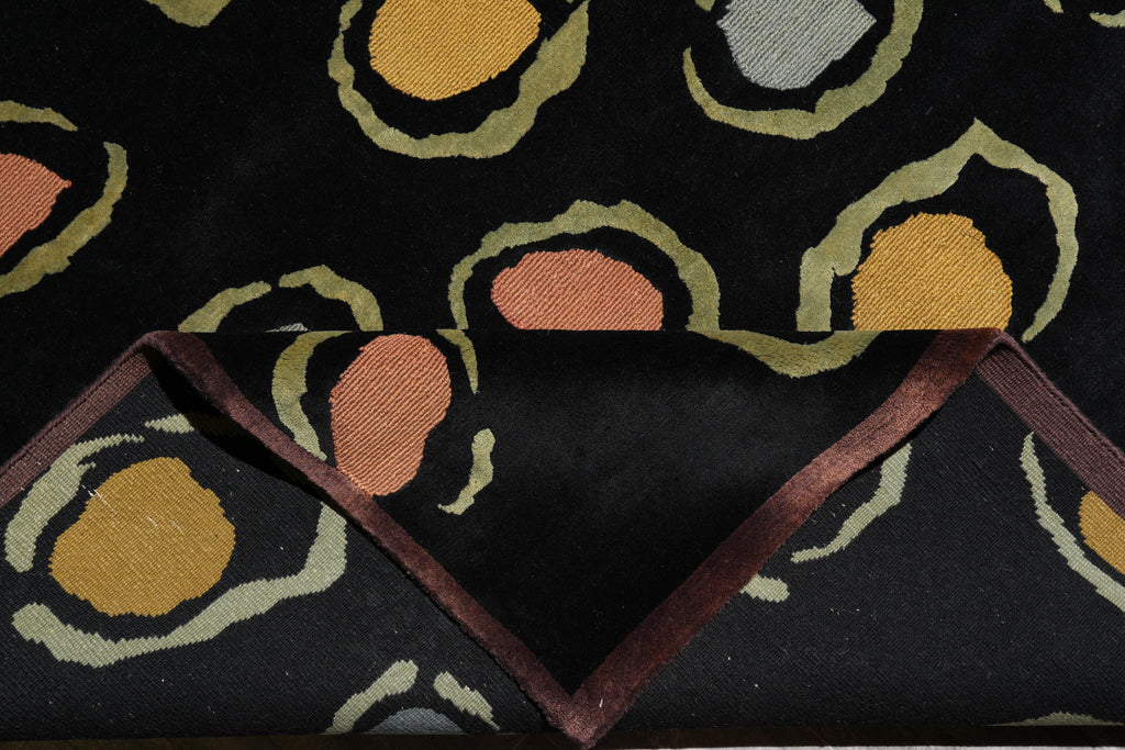 8 x 10  Black Tibbet Handmade Rug Modern #F-4094