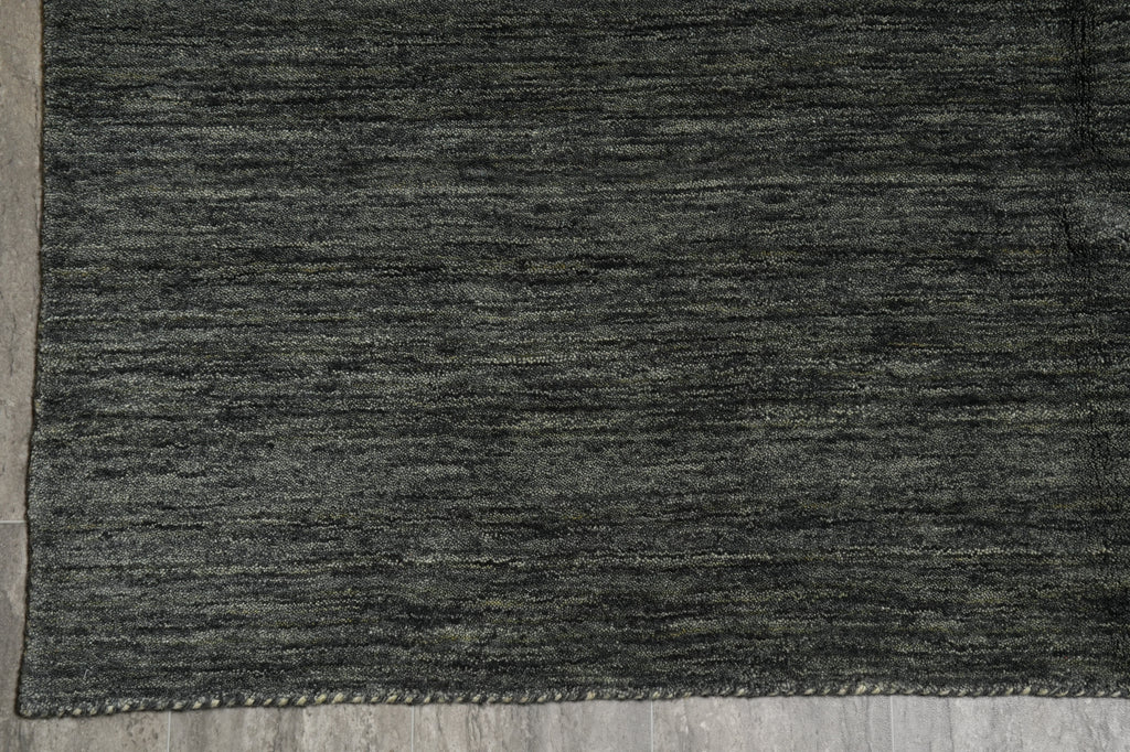 9 x 12 Plain Green color Contemporary Handmade Wool Rug #F-3297