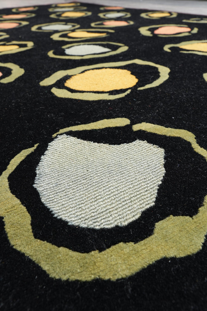 8 x 10  Black Tibbet Handmade Rug Modern #F-4094