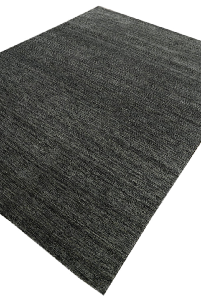 9 x 12 Plain Green color Contemporary Handmade Wool Rug #F-3297