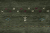 Load image into Gallery viewer, 8 x 10 Handmade Imported Wool Gabbeh Modern Rug Green #F-3299