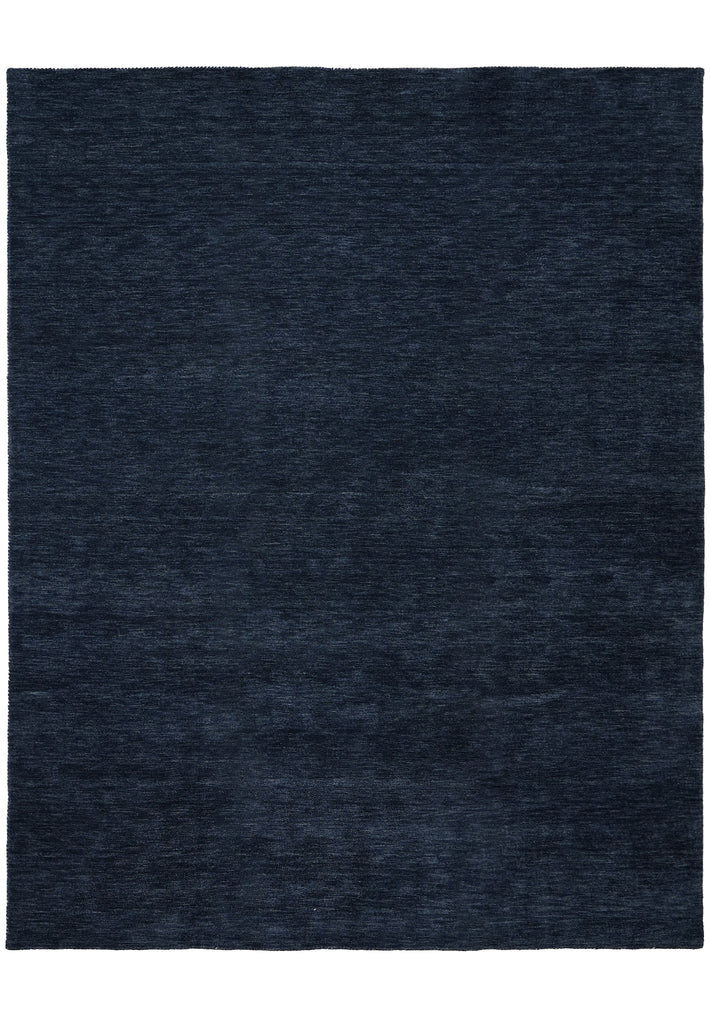 9 x 11.9 Plain Navy Blue Wool Handmade Imported Modern Rug #F-3300