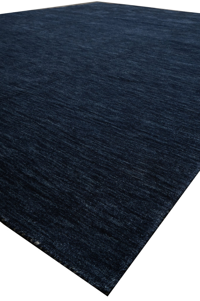 9 x 11.9 Plain Navy Blue Wool Handmade Imported Modern Rug #F-3300