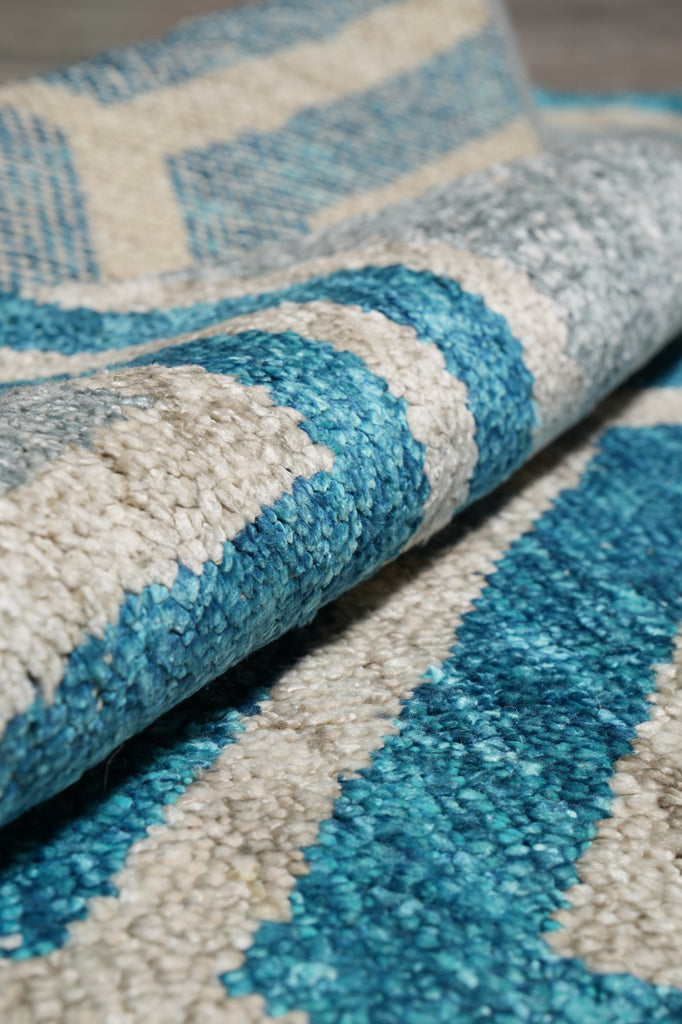 5 X 7 Handmade Modern Carpet Turquoise #F-4420