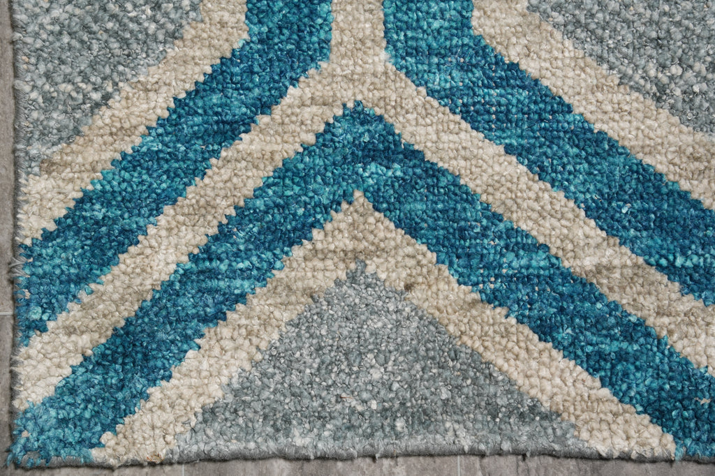 5 X 7 Handmade Modern Carpet Turquoise #F-4420