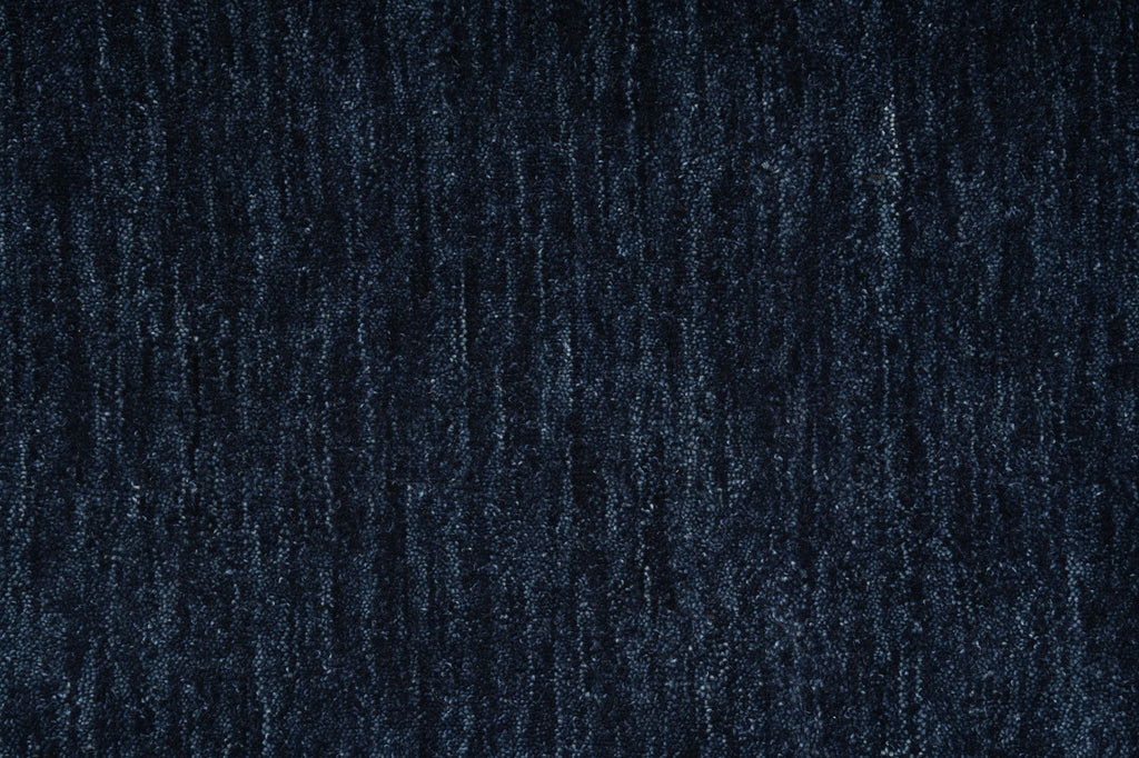 9 x 11.9 Plain Navy Blue Wool Handmade Imported Modern Rug #F-3300