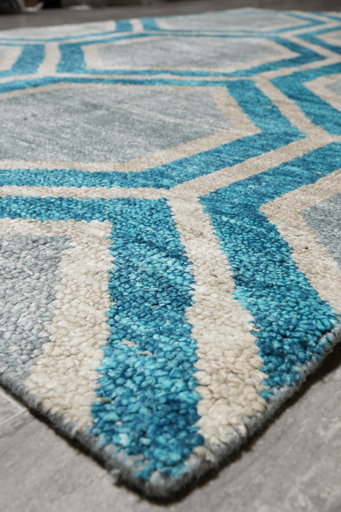 5 X 7 Handmade Modern Carpet Turquoise #F-4420
