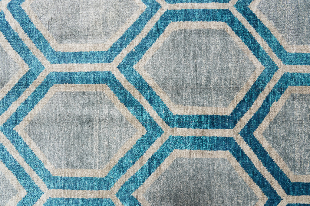 5 X 7 Handmade Modern Carpet Turquoise #F-4420