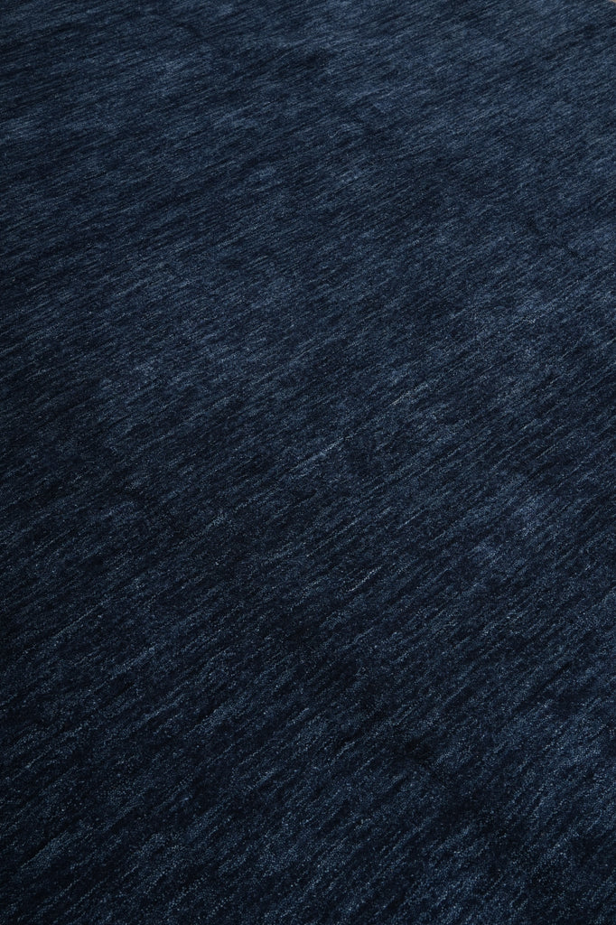 9 x 11.9 Plain Navy Blue Wool Handmade Imported Modern Rug #F-3300
