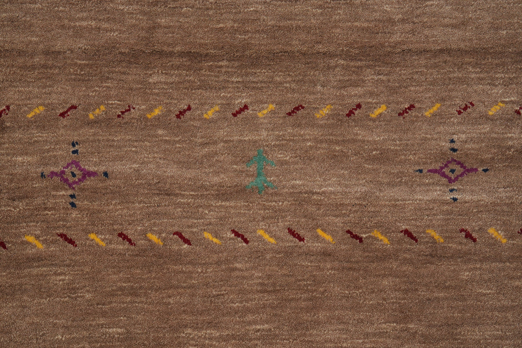 10 x 13 Handmade Contemporary Gabbeh Wool Rug Coffee Brown #F-3301