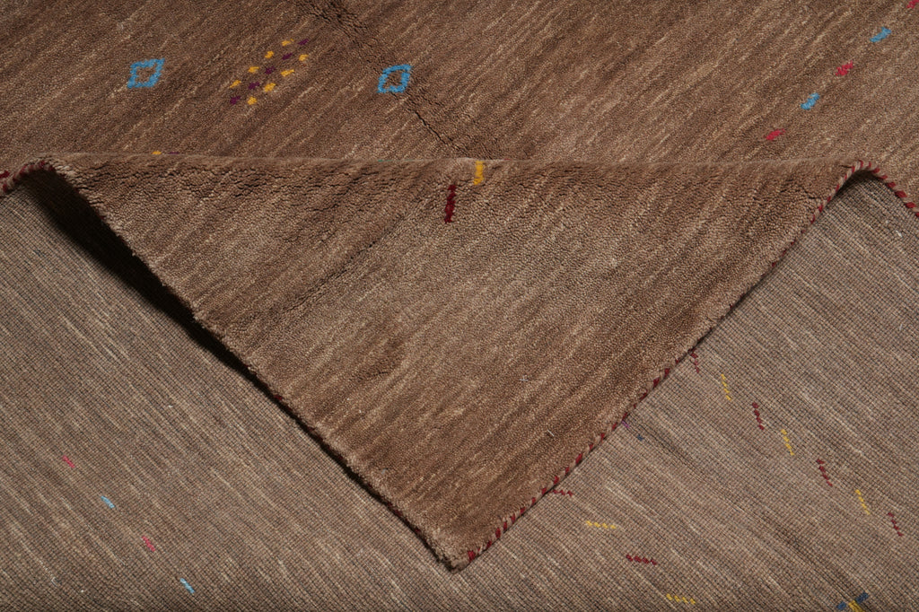 10 x 13 Handmade Contemporary Gabbeh Wool Rug Coffee Brown #F-3301