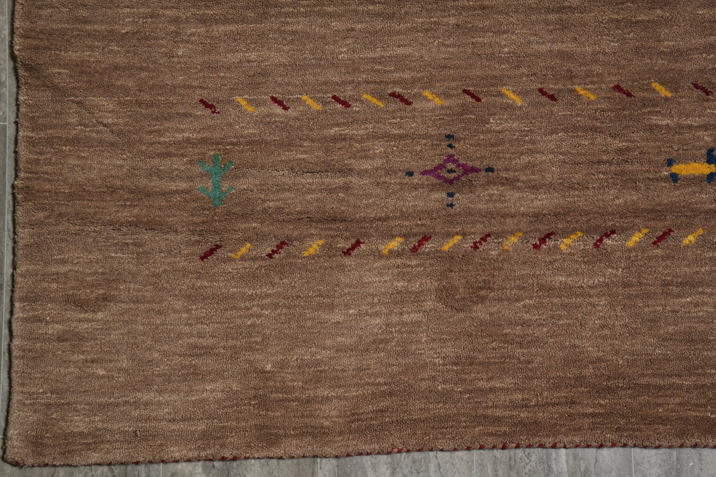 10 x 13 Handmade Contemporary Gabbeh Wool Rug Coffee Brown #F-3301