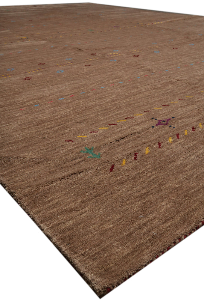 10 x 13 Handmade Contemporary Gabbeh Wool Rug Coffee Brown #F-3301