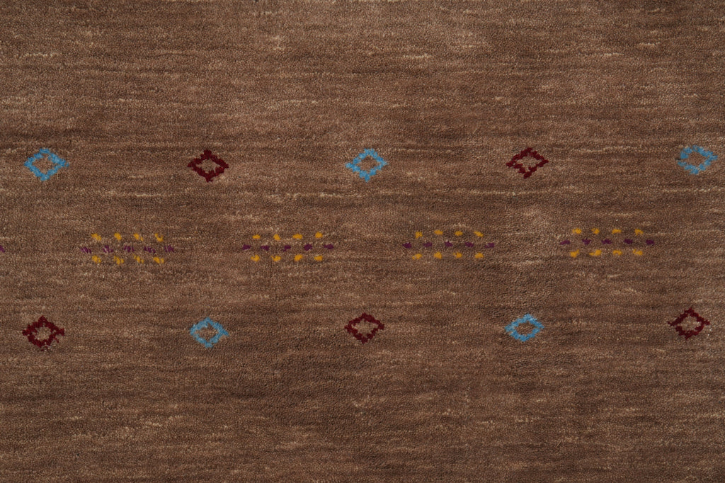 10 x 13 Handmade Contemporary Gabbeh Wool Rug Coffee Brown #F-3301