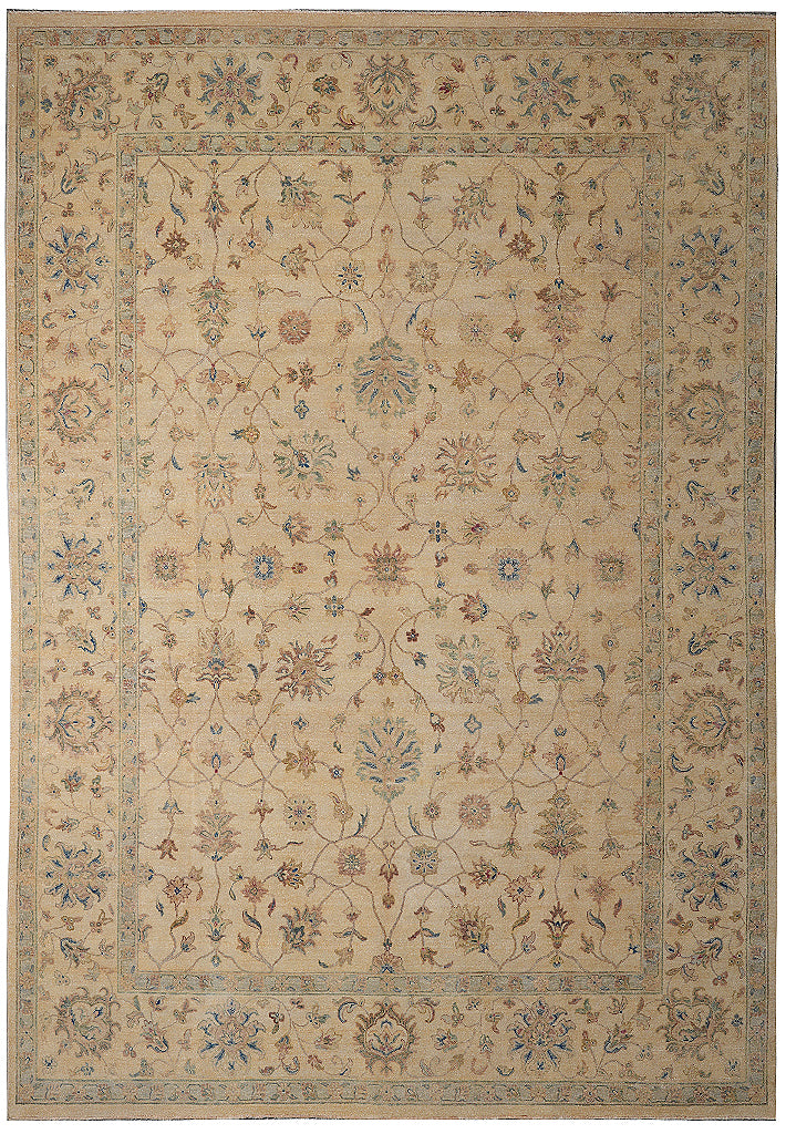 9 x 12 Chobi Ziglar Handmade Rug Natural Wool Transitional #F-4097