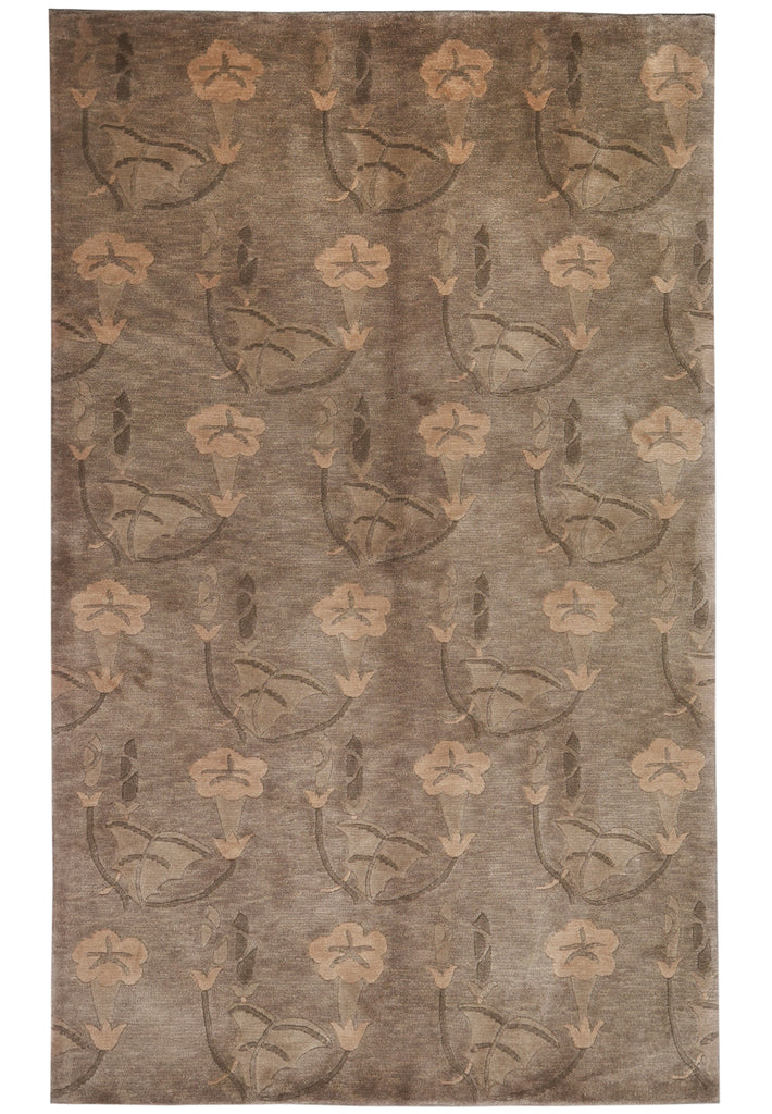 5 x 8 Handmade India Contemporary Rug Art Craft Coffee Brown #F-4425