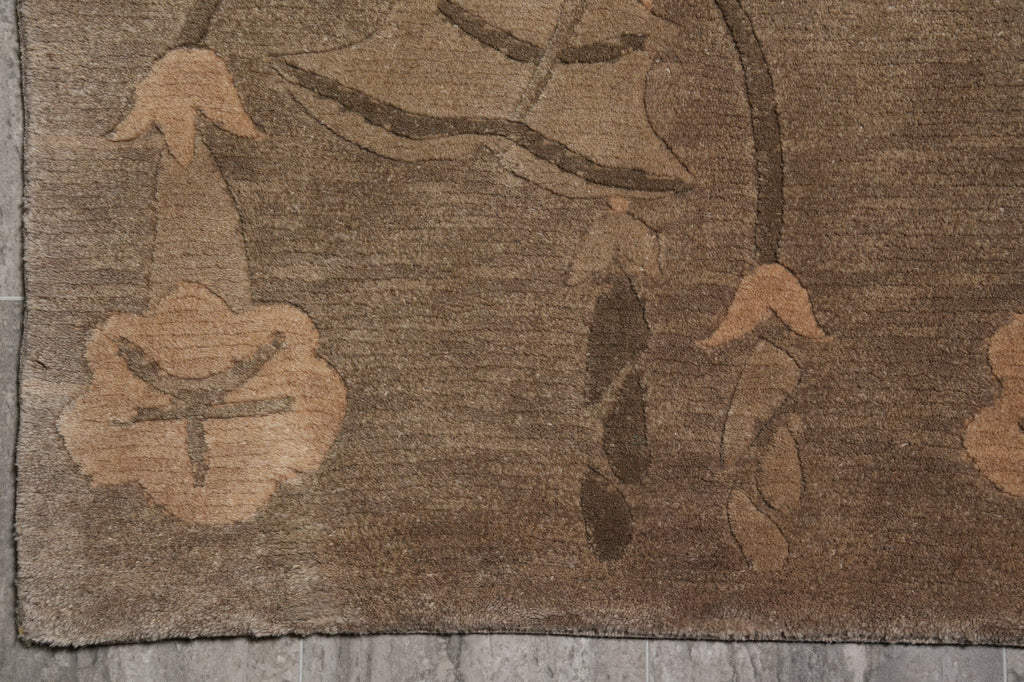 5 x 8 Handmade India Contemporary Rug Art Craft Coffee Brown #F-4425